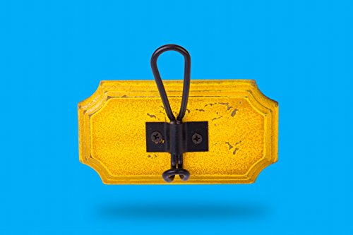 Whitelabel 'pared gancho Wooden Plate Amarillo cn0511/y 13 x 5 x 11 cm