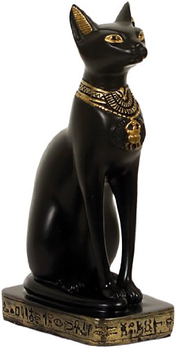 Ägyptische Katzengöttin Bastet, Kunststein, handbemalt