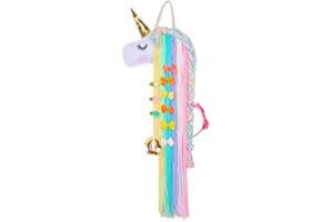 TEOGNEOT Einhorn Haarspangen Aufbewahrung Halter, Quasten Unicorn Haarschmuck Haarclips Haarbögen Haarreife Organizer
