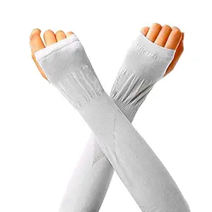 Fully Full Arm Gloves/Arm Sleeves Sun Rays Protection Arms Cover For Summer Riding Travelling And Sports Players Boys And Girls (Grey) 20 Gram Pack Of 1