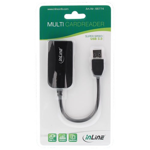 InLine USB 3.0 Dual Card Reader mit Kabel, 2x 2 Laufwerken für SD/SDHC/SDXC/microSD - 2