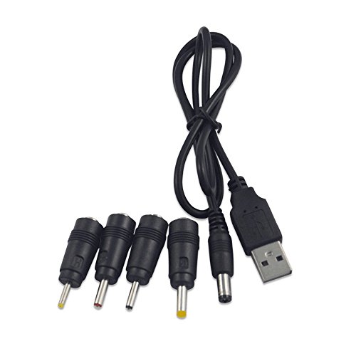 Onite 4 Stück Universal Netzteil adapter 5.5x2.1mm zu 4 DC Stecker Anschluss set+1 DC kabel für Laptop einsetzbar