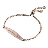 Lafeil Armbänder Damen Rosegold Armketten Anhänger Damen Charms Armband Gravur Damen She Believed She Could So She Did Rosegold Armreifen Kette Einstellbar Elegant