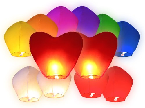 SKY LANTERN LANTERNA CINESE VOLANTE del CIELO 12 PZ MATRIMONIO FESTA NOZZE del cielo MISTA