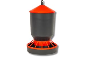 ABAZO - Futterautomat, Futterspender als Hühnerfutter für Hühner, Geflügel, Enten, Enten oder Gänse - Futtertrog Hühner mit Tragegriff, Geflügel-Trog für Körner- und Mehlfutter - 6kg