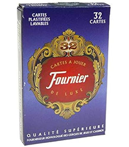 La Ducale Jeu De 32 Cartes – Lot De 4, Format 19x10 Cm, Belote, Manille, Poker Menteur, Écopack Zéro Plastique, Idéal Famille Et Amis