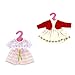 Produktbild Sharplace 2pcs Puppen Kleider Kleidung Outfit für 35-40cm Mädchen Puppen - Red Zweiteilige Kleid + Regenbogen Gestreift Einteiliges Kleid