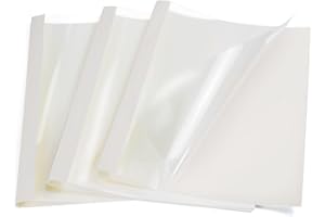 RAYSON Couvertures de Reliure Thermique, A4, Capacité de Reliure de 50 Feuilles, 6 mm, Blanc, Paquet de 25, pour Accueil École Bureau Documents