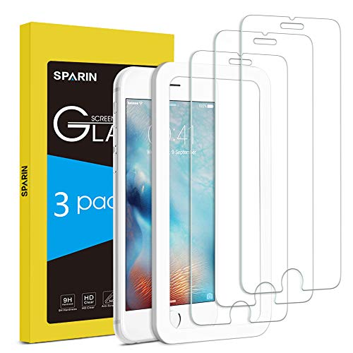 [3-Pack] Protector Pantalla iPhone 6s, SPARIN Cristal Templado iPhone 6s, Vidrio Templado iPhone 6 con [2.5d Borde redondo] [9H Dureza] [Alta Definicion] para iPhone 6s