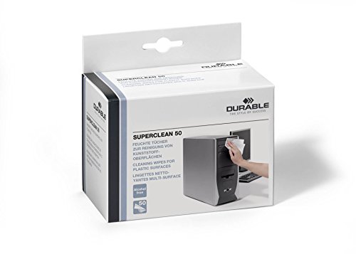 Durable 578802 Superclean feuchte Reinigungstücher, 50 Stück weiß
