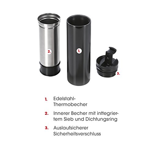 French Press to go Thermo-Becher-Kaffeebereiter to go Becher 2in1 300ml ( Keine fortlaufende Extraktion! Kaffee wird im Zeitverlauf nicht stärker ) - 6