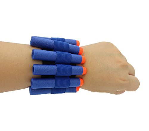 HONGCI blaue Schaumstoffdarts + Handgelenksgürtel zur Lagerung, für Kinder, 7,2 cm, für Nerf Guns und N-Strike Elite Blaster, 50 Stück