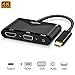 Produktbild USB C Hub zu HDMI + VGA Audio Adapter, USB Typ C (Thunderbolt 3 kompatibel) zu HDMI 4K + VGA Video Converter Schwarz