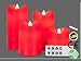 Produktbild 4-teiliges Set: LED Kerzen, rot, mit Fernbedienung und Timerfunktion, aus Echtwachs gefertigt