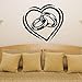 Produktbild WWYJN Heart Rings Vinyl Wall Sticker Engagement Wedding Love Bedroom Room Decor Couple Rings Wall Decal Wall Art Sticker Decor red 63x57cm