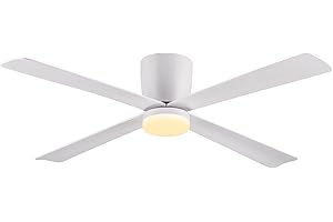 Newday 122cm Ventilatori da Soffitto con Luci e Telecomando Bianco, LED Ventilatore da Soffitto Silenzioso con Motore DC, Lampadario con ventilatore da soffitto Reversibile per Camera da Letto Cucina