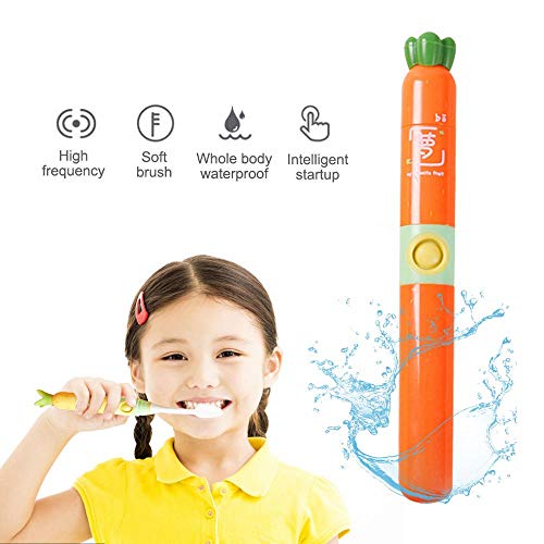Preisvergleich Produktbild LayOPO Kinder Elektrische Zahnbürste, IPX7 Wasserdichte Batteriebetriebene Kinderzahnbürste Für Jungen Und Mädchen Mit 2 Auswechselbarem Bürstenkopf