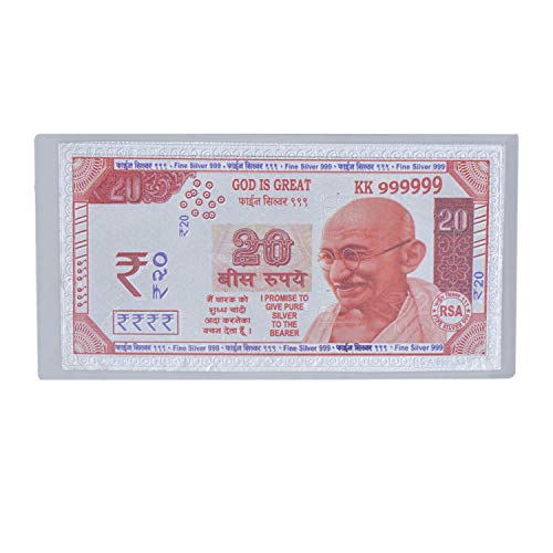 Silverwala 999 Pure Silver 20 Re Currency Note