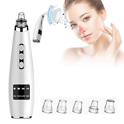 2019 Mitesserentferner Mitesser Entferner ZKNEN mit 5 Austauschbare Schönheit Köpfe Mitesser Sauger Porenreiniger Blackhead Remover Professionell Pickelentferner Porensauger Set