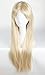 S-noilite Full Wigs 32"(80cm) Long Straight Linen Blonde Cosplay Wig Short Bang Style