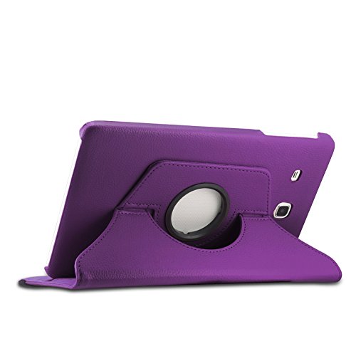 Infiland Samsung Galaxy Tab E 9.6 Hülle Case – PU Ledertasche lederhülle 360° Drehbarer Stand Cover Case Schutzhülle Tasche Etui für Samsung Galaxy Tab E T560N / T561N 24,3 cm (9,6 Zoll) Tablet-PC(Lila) - 4