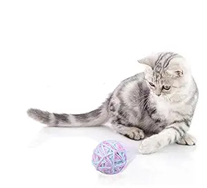 Pets Empire Handmade Toy Wool Yarn Ball Bite Resistant cat Toys (Color May Vary) Size : 5.5 * 5.5cm (Pack of 2)