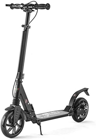 ZHXUANXUAN Alloy Folding Durable Adjustable Height Adult Kick Scooter,Black-OneSize