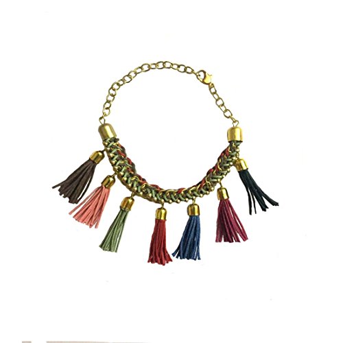 TiaraTIARAA Alloy Brass Boho Pom Pom Fashion Bracelet for Girls (Multicolor)