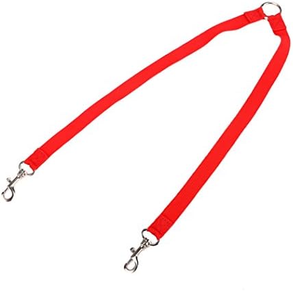 Dual Dog Collar - All4you Nylon Strong Double Dog Cat Lead Leash Couple Puppy Tracking Collar Leash for 2 Dogs(Red)