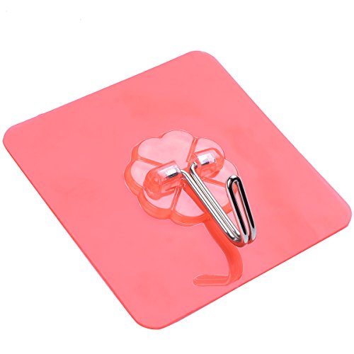 TankerStreet 5pcs Klebehaken Hochleistungs für Kleidung über Tür (15kg MAX.), Klebrige Wandhaken zum Aufhängen Extra Starke, Badezimmer Küche Tür Kleider Haken für Utensilien Tee Tuch Selbstklebende Kleiderbügel Klar Wasserdicht Wiederverwendbar - 6
