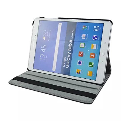 TIODIO® 360° Drehbares Ledertasche Für Samsung Galaxy TAB A 9.7 T550 SM-T550 T551 P550 Schutzhülle Case Tasche mit Ständerfunktion+ Displayschutzfolie + Eingabestift Stylus Touch Pen, A01 - 6