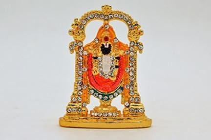 Hindu God Tirupati Balaji Metal Show Piece Small Statue For Car Dash Board