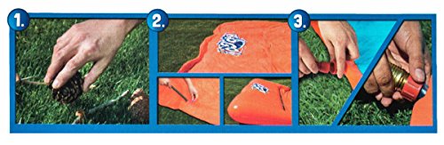 Wasserrutsche mit Rampe, 1 Bahn, Gartenschlauch-Anschluss, Anker, Adapter, Flicken, Länge ca. 5,50 m - 3