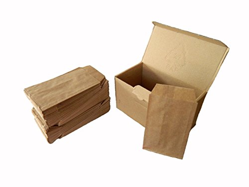 Yearol K04. 250 Sobres bolsas de papel kraft pequeñas sin asas. Especial para regalo, tiendas, comercio, joyería, bisutería, manualidades, etc. 7 cm. x 12 cm. 60 gr/m2.