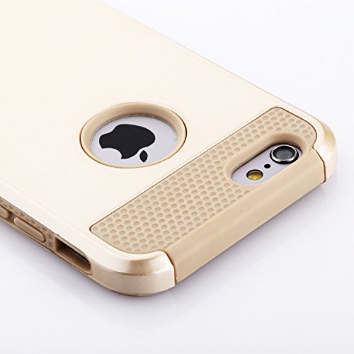 Funda iPhone 6S y Funda iPhone 6 4 7 pulgadas  de pl  stico duro y de silicona Funda proctetora de goma con dos cubiertas de oro para defensa militar Protector oro 