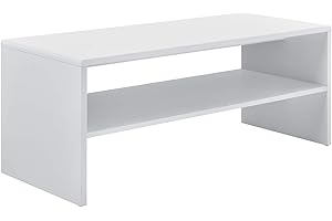 [en.casa] Tavolino da caffè 100 x 40 x 40 cm Tavolino da Salotto con 1 ripiano Tavolino Basso - Bianco