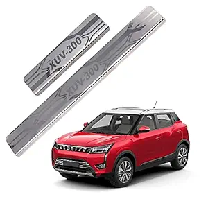 Galio Car Footsteps Scuff Plate Sill Guard Stainless Steel (After-Market) Compatible with Mahindra Xuv 300 (2019-2021)