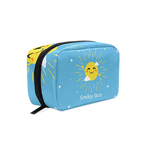 LIUBT Sun Smiley Face Cosmetic Bag Toiletry Travel Makeup Case Pouch Multi-Function Organizer for Women