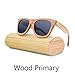 Produktbild ANLW Retro-Männer Und Frauen Bambus Holz Sonnenbrille Holzmaserung Polarisierte Gläser Sonnenbrille,Black