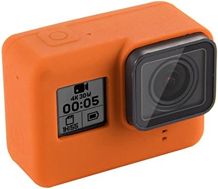 Hongtianyuan GoPro Hero 5 6 Silicone Case, Action Camera Silicone Protective Skin Case + Lens Cap Cover Camera Accessories Red/Purple/Green/Blue/Black/Orange/Rose Red (Orange)