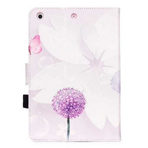 iPad Mini 3 Hülle, Deenor Colorful Painting and Stylish Drawing Wallet Case Book Style PU Leder Flip Protective Stand Flip Schutzhülle Hülle für Apple iPad Mini 1/2/3 Generation. (Three flowers) - 3