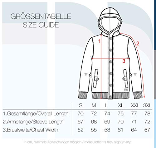 Blend Alesso Herren Sweatjacke Kapuzenjacke Hoodie Mit Kapuze Reißverschluss Und Fleece-Innenseite, Größe:XL, Farbe:Charcoal (70818)