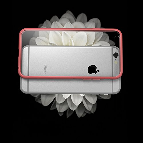 iMounTop Hülle iPhone 6 Hülle 6S Hülle TPU Rahmen + Hart PC Zurück Backcover Kombination Hochtransparent Nie verfärben Schutzhülle Tasche Schale Kratzfeste Handytasche für Apple iPhone 6 / 6S (4.7 Zoll) (Rot) - 2