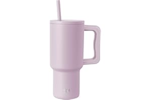 Simple Modern Tazza Termica con Cannuccia e Manico | Bicchiere Termico in Acciaio Inossidabile Isolato | Regali per Donne & Uomini | Trek | 890ml | Lavender Mist