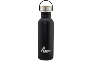 Laken Botella Agua Acero Inoxidable con Tapón Bamboo y Boca Ancha, 0.35L, 0.50L, 0.75L y 1L - Reutilizable, Ideal para Montaña, Camping, Deportes y más