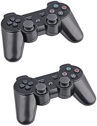 Wireless Bluetooth Ps3 Game Controller - Double Vibration Controller Remote – Pack of 2 - Black