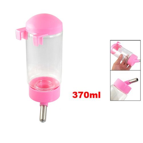 SODIALR-Doggie-Dog-Drinking-Hanging-Water-Bottle-Pet-Dispenser-Pink-Clear-370ml
