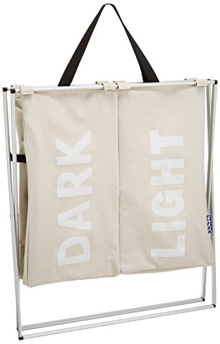 WENKO 3440112100 Wäschesammler Duo Beige – Wäschekorb, Fassungsvermögen 120 L, 100 % Polyester, 59 x 57 x 38 cm, Beige - 3