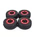 Produktbild fengwen66 4pcs AUSTAR 110mm Rim Rubber Tires Wheel for Traxxas Slash RC Short Course Car(Red)