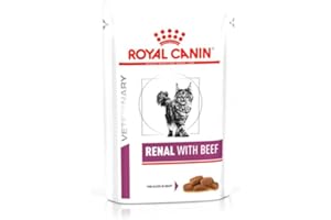 Royal Canin Veterinary Renal Beef | 12 x 85 g | Aliment complet diététique pour chats adultes | Pour le soutien des problèmes rénaux | En sachet fraîcheur | Bœuf savoureux